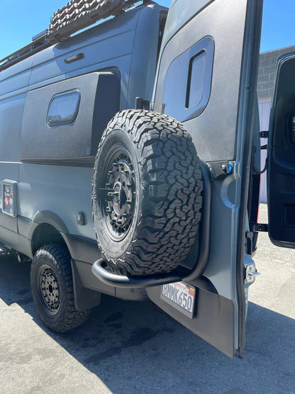 EXPEDITION TIRE CARRIER - ALUMINUM (2019+ SPRINTER VAN & 2020 REVEL/STORYTELLER) VS30.