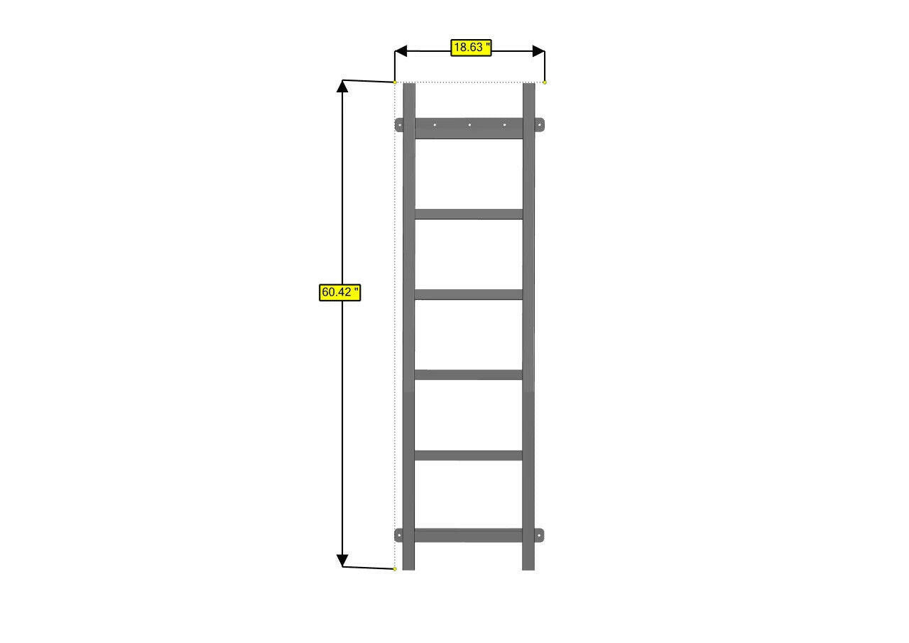 07+ SPRINTER VAN HD REAR DOOR LADDER - LOW ROOF.