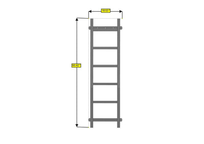 07+ SPRINTER VAN HD REAR DOOR LADDER - LOW ROOF.