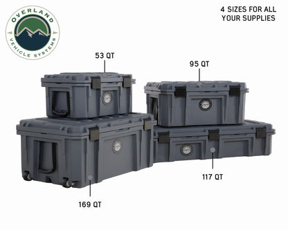 D.B.S. - Dark Grey 53 QT Dry Box with Drain, and Bottle Opener