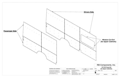 2007 + SPRINTER VAN WALL LINER KIT, 170"EXT HIGH ROOF, UPHOLSTERED (FOR UPPER CABINETS).