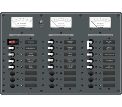 Blue Sea 8084 Panel - 1 AC Source + DC.