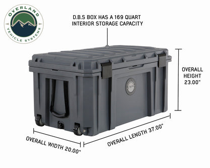 D.B.S. - Dark Grey 169 QT Dry Box with Wheels, Drain, and Bottle Opener