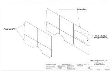 2007-2018 SPRINTER VAN WALL LINER KIT, 170"HIGH ROOF, PLYWOOD (FOR UPPER CABINETS).