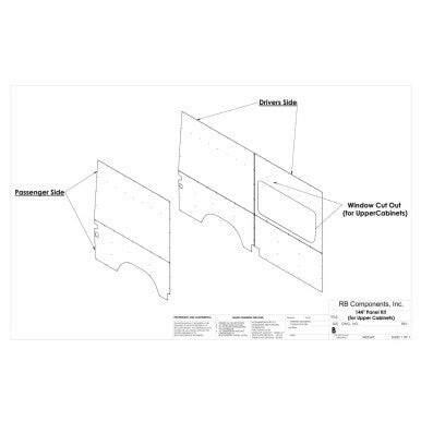 2019+ SPRINTER VAN WALL LINER KIT, 144" HIGH ROOF, PLYWOOD (FOR UPPER CABINETS).