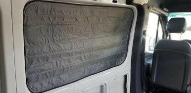 2007+ SPRINTER VAN FABRIC - MAGNETIC DS FRONT GALLEY WINDOW COVER, INSET.