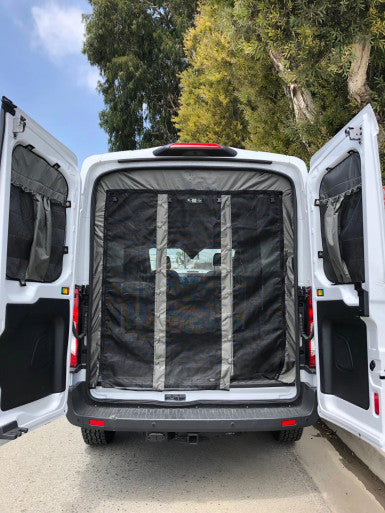 2014+ FORD TRANSIT REAR DOOR BUG NET (MID ROOF)