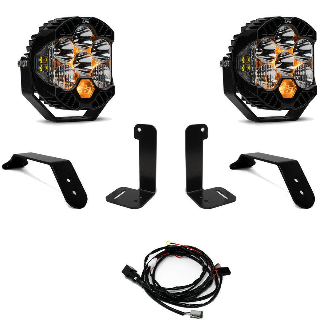 Jeep JL/JT LP6 Pro Bumper Light Kit - Jeep 2020-22 Gladiator; 2018-22 Wrangler JL; NOTE: w/ OE Plastic Bumper.