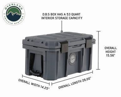 53 QT Dry Box with Drain and Bottle Opener - Dark Grey