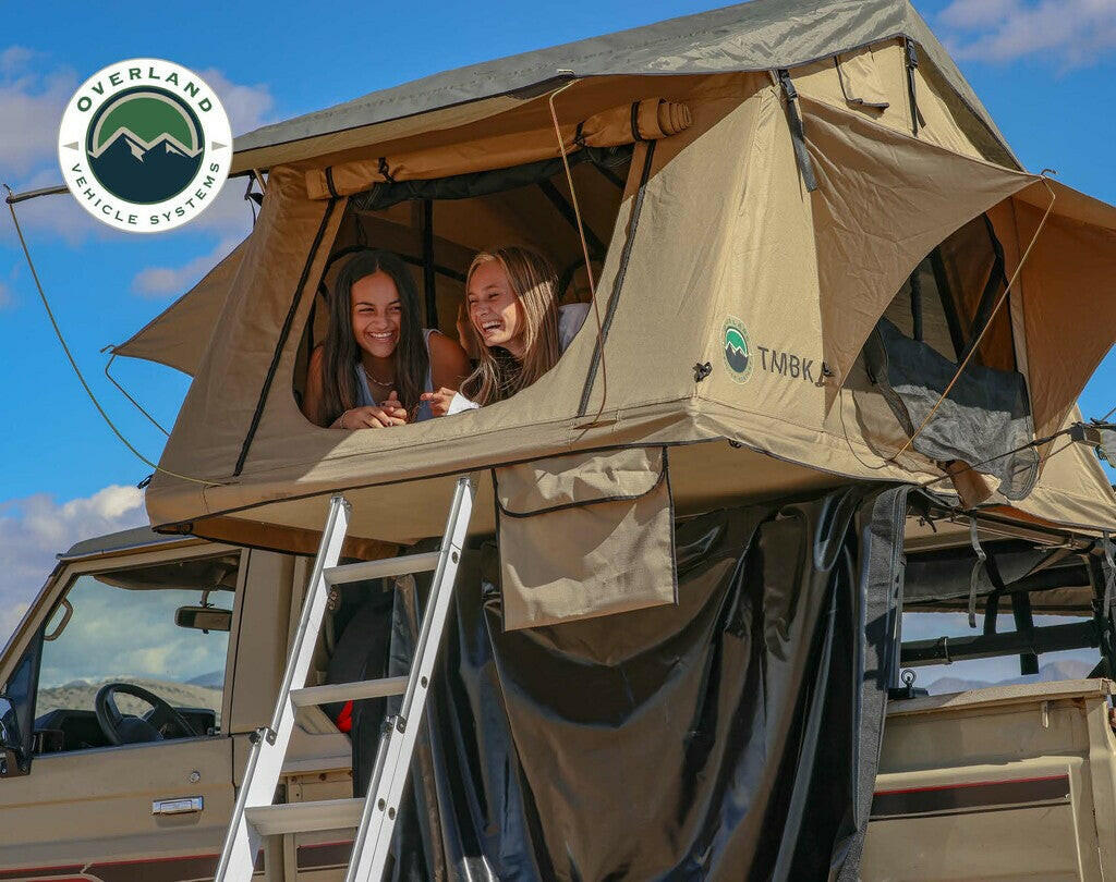 TMBK 3 Person Roof Top Tent with Green Rain Fly.