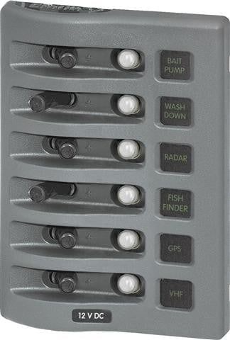 Blue Sea 4376 WeatherDeck Circuit Breaker Panel - 6 Position