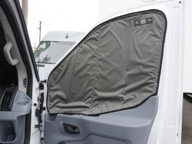 2014 + TRANSIT VAN FABRIC - MAGNETIC FRONT DOOR WINDOW COVER FOR DRIVER/PASSENGER WINDOWS