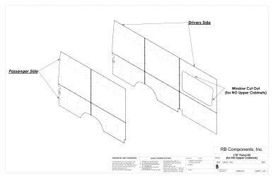 2007-2018 SPRINTER VAN WALL LINER KIT, 170"HIGH ROOF, UPHOLSTERED (NO UPPER CABINETS).