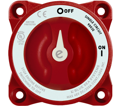 Blue Sea E-Series 9003E Battery Switch - ON / OFF - Red