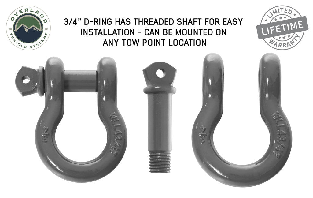 Recovery Shackle 3/4" 4.75 Ton - Gray - Sold In Pairs