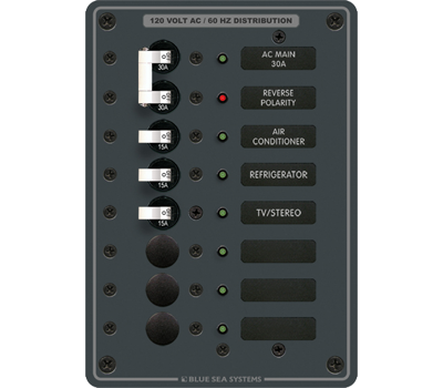 Blue Sea 8027 Breaker Panel With AC Main + 6 Positions