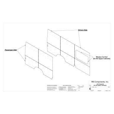 2019+ SPRINTER VAN WALL LINER KIT, 170" HIGH ROOF, PLYWOOD (NO UPPPER CABINETS).