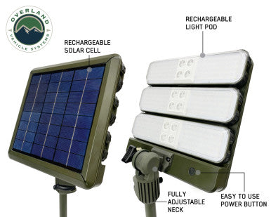 Solar Powered Camping light with removable light pods.