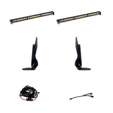 GMC S8 Dual 30 Inch Grille Light Bar Kit - GMC 2020-22 Sierra 2500HD/3500HD; NOTE: Exc. AT4.