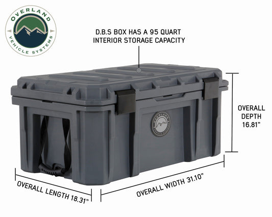 D.B.S. - Dark Grey 95 QT Dry Box With Drain and Bottle Opener