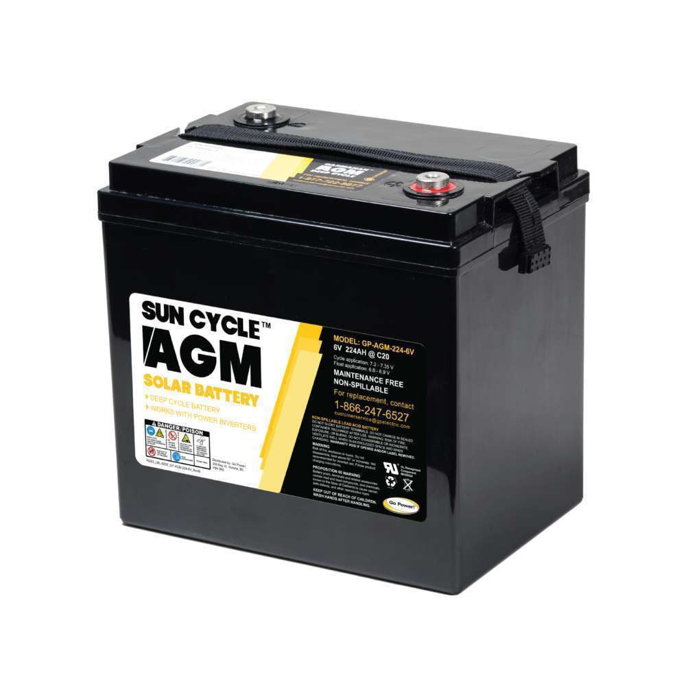 Go Power 6 Volt Sun Cycle Agm Solar Battery.