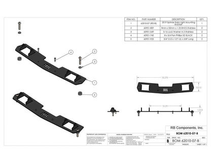 2019+ SPRINTER VAN FRONT LIGHT BAR - 2 SQUADRON LIGHT BRACKET - ONLY.