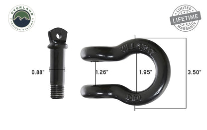 19010201 Recovery Shackle 3/4" 4.75 Ton Black - Sold In Pairs