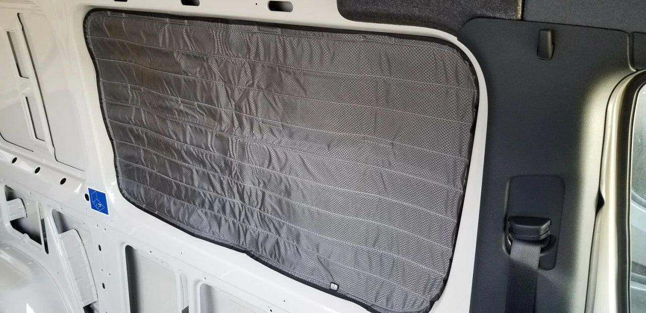 2007+ SPRINTER VAN FABRIC - MAGNETIC DS FRONT GALLEY WINDOW COVER, INSET.