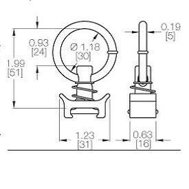 L TRACK FITTING STUD W/ RING.