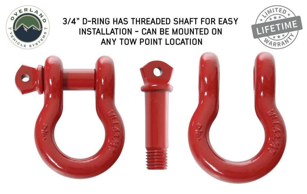 Recovery Shackle 3/4" 4.75 Ton Red.