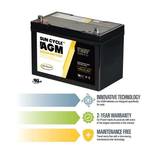 Go Power 12 Volt Sun Cycle Agm Solar Battery