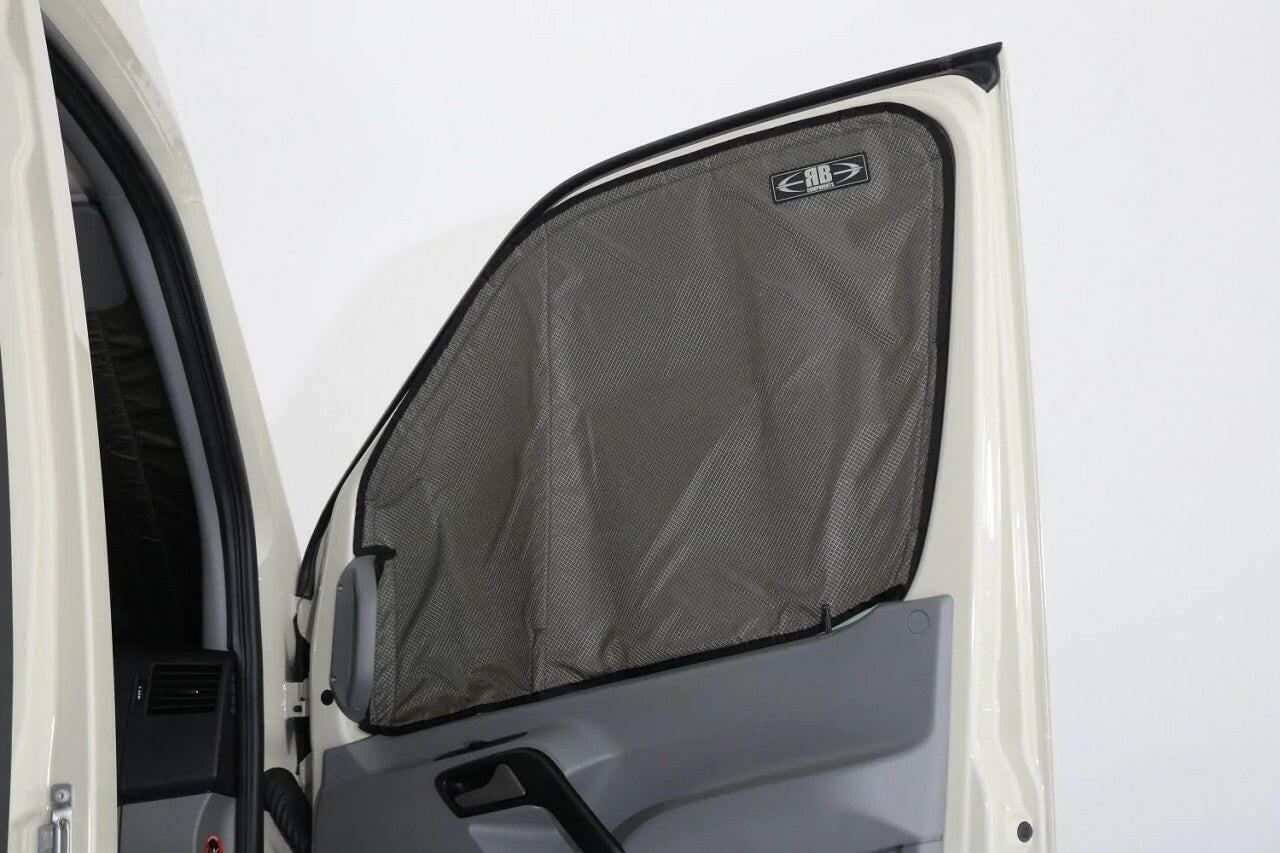 2019 + SPRINTER VAN FABRIC - MAGNETIC FRONT DOOR WINDOW SHADE KIT.