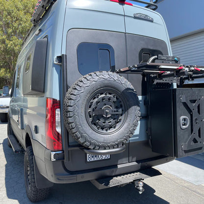 EXPEDITION TIRE CARRIER - ALUMINUM (2019+ SPRINTER VAN & 2020 REVEL/STORYTELLER) VS30.