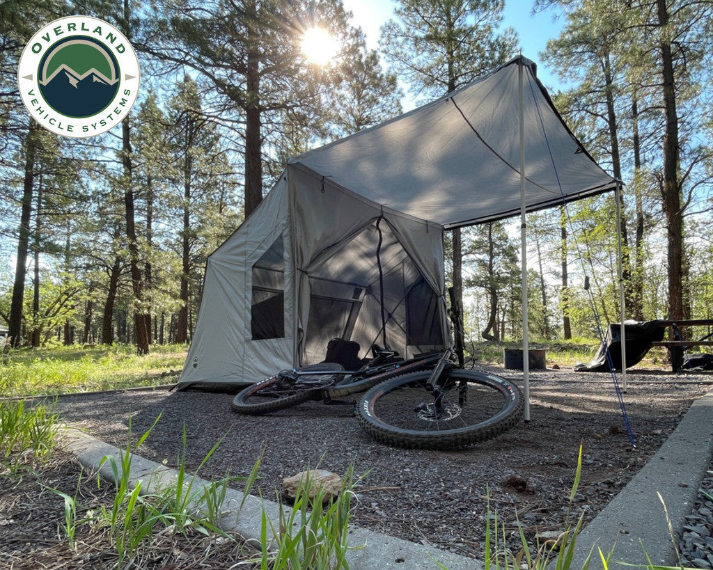 Portable Safari Tent - Quick Deploying Gray Ground Tent.