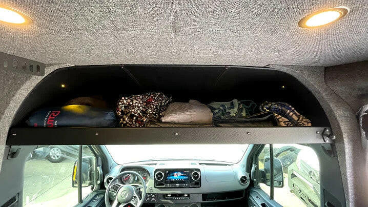 2019 + SPRINTER VAN HEADLINER SHELF - STANDARD LOWER MOUNTED.