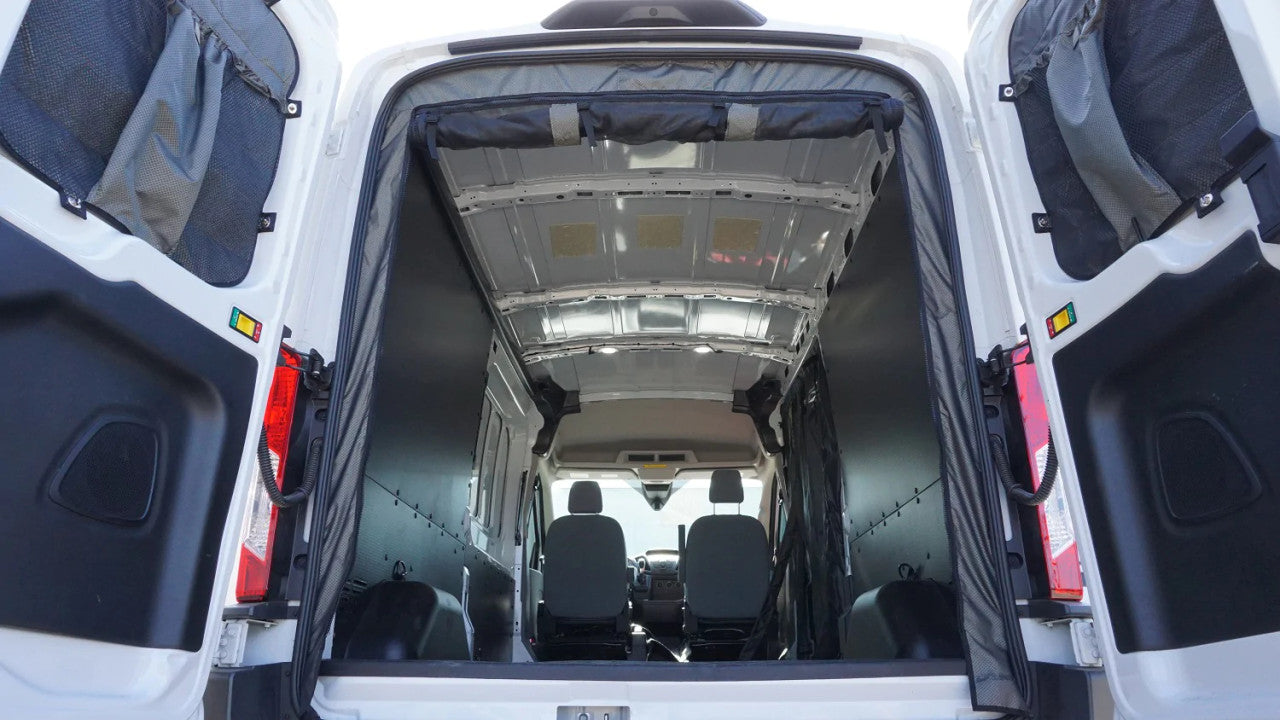 2014+ FORD TRANSIT REAR DOOR BUG NET (MID ROOF)