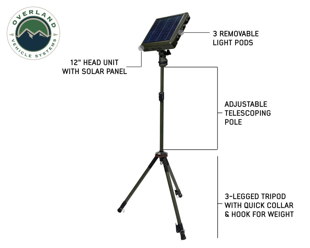 Solar Powered Camping light with removable light pods.