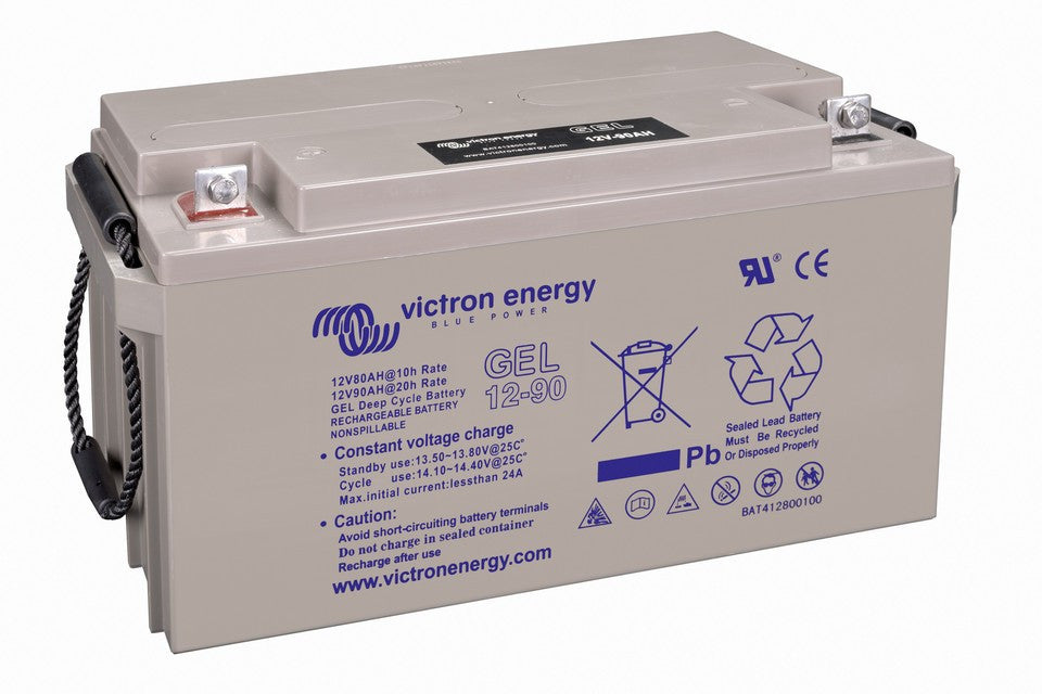 Victron 12 Volt AGM Super Cycle Batteries With Threaded Insert Terminals.