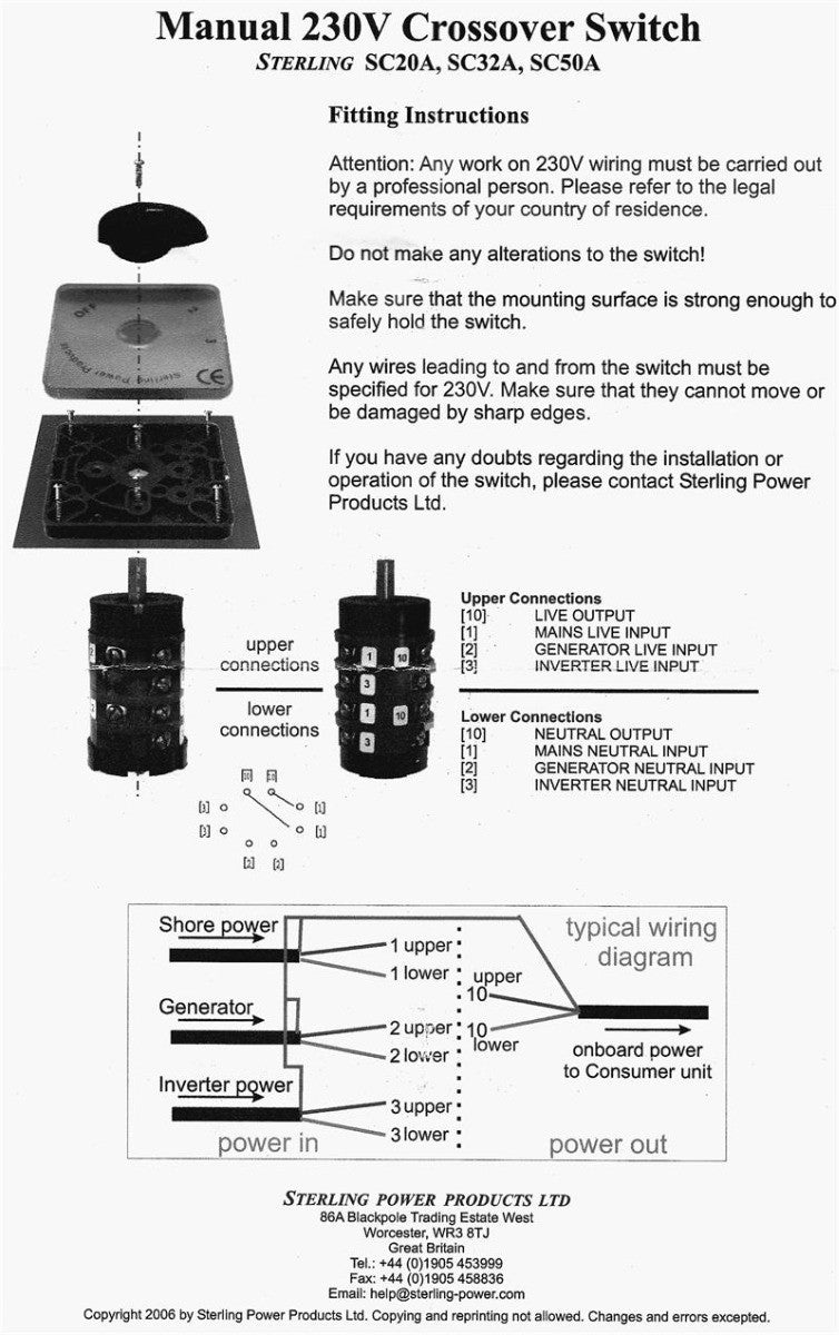 Sterling Power Manual AC Transfer Switch - 32A