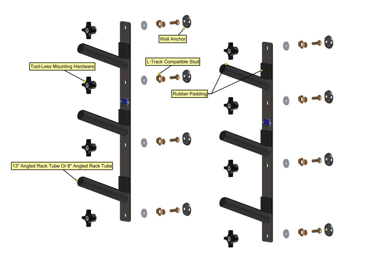 TRIPLE BOARD RACK (SET) - LONG.