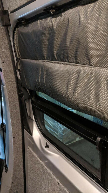 2007 + SPRINTER VAN FABRIC - SLIDING DOOR MAGNETIC WINDOW SHADE W/TOP FASTENERS.