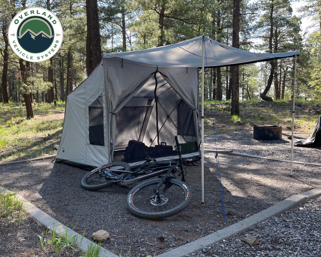 Portable Safari Tent - Quick Deploying Gray Ground Tent.