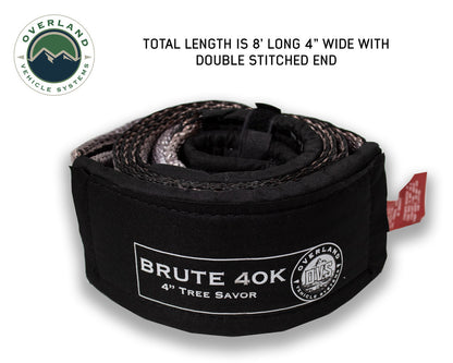 Tow Strap 40,000 lb. 4" x 8' Gray With Black Ends & Storage Bag Universal.