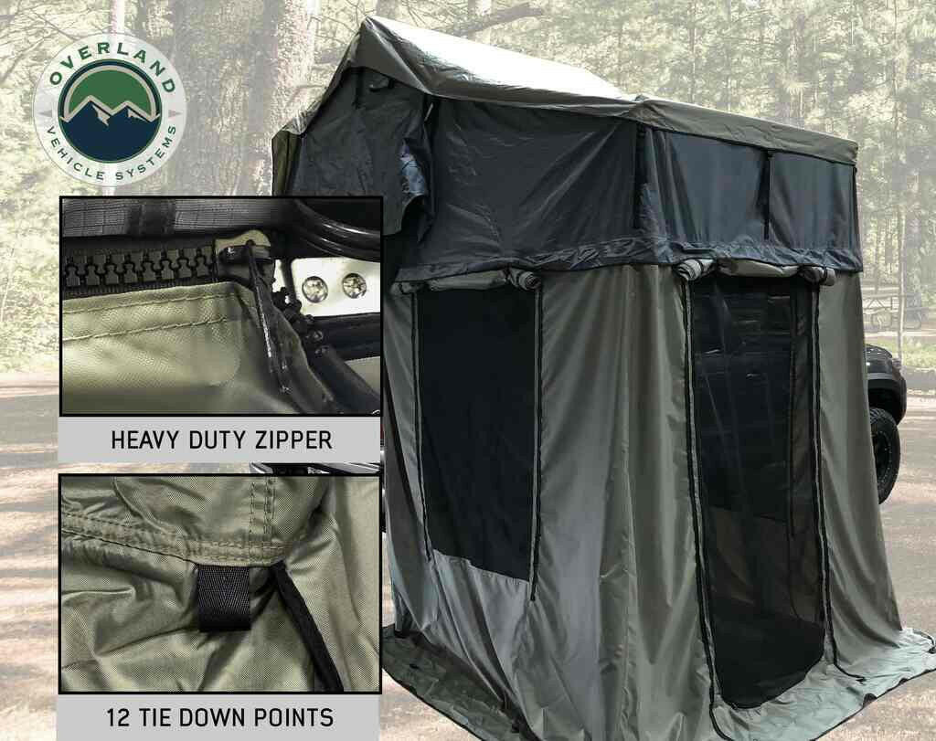 Nomadic 4 Roof Top Tent Annex Green Base With Black Floor & Travel Cover.