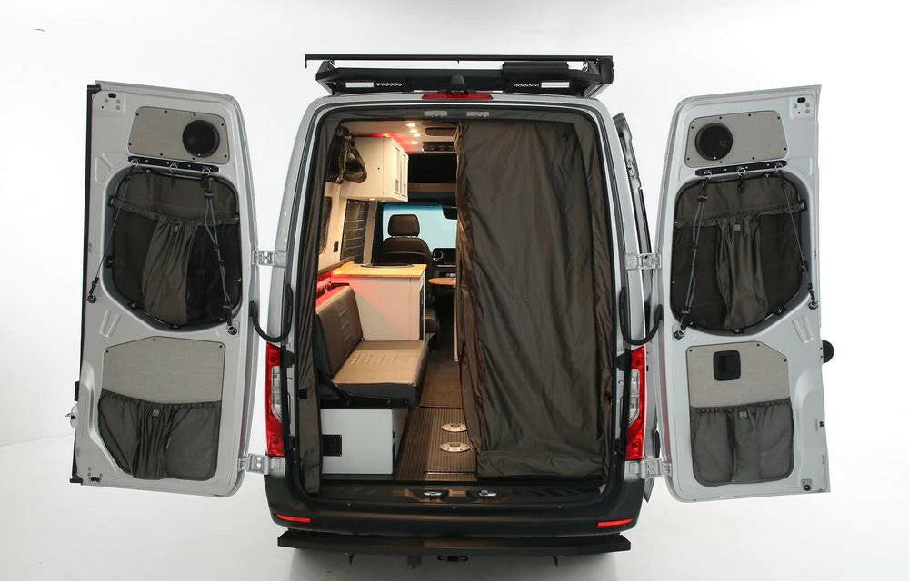 2019+ SPRINTER VAN FABRIC, REAR LOWER DOOR STUFF BAG.