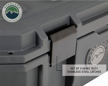 117 QT Dry Box With Drain and Bottle Opener - Dark Grey.