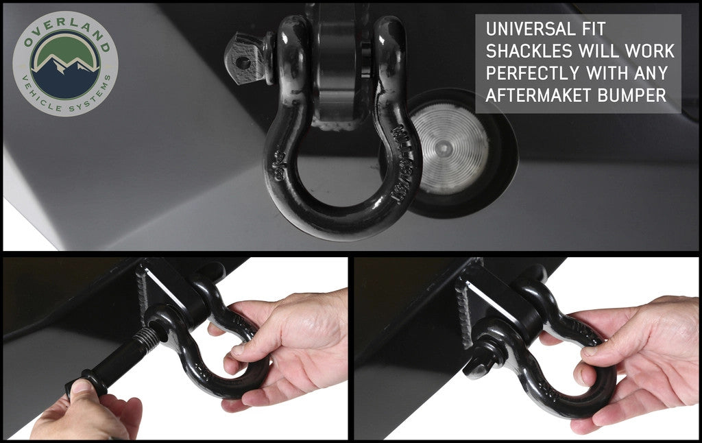 19010201 Recovery Shackle 3/4" 4.75 Ton Black - Sold In Pairs