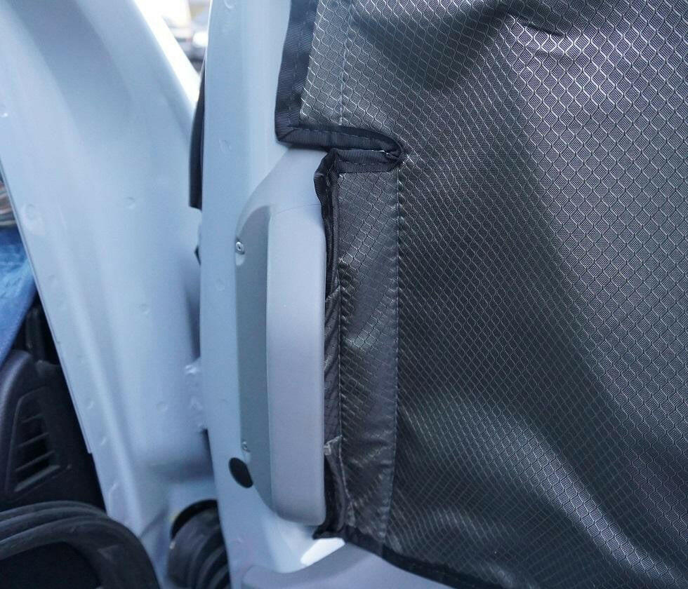 2019 + SPRINTER VAN FABRIC - MAGNETIC FRONT DOOR WINDOW SHADE KIT.