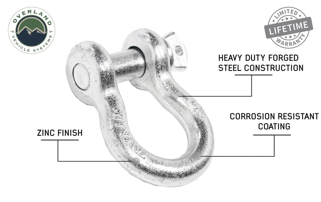 19019905 Recovery Shackle 3/4" 4.75 Ton Zinc