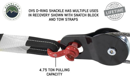 Recovery Shackle 3/4" 4.75 Ton Red.